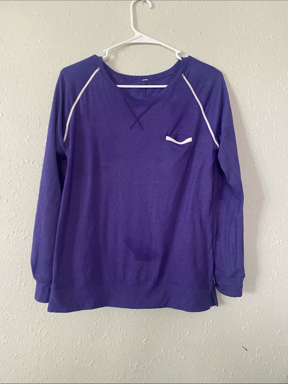 lululemon athletica Purple Long-Sleeve Crew Pullover with White Piping